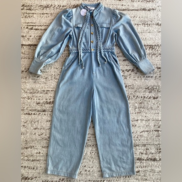 ELLIATT Country Braided Denim Jumpsuit, Size XL, NWT - Picture 1 of 10